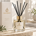 Navqerix™ Luxury Matte Stone Reed Diffuser Set – Minimalist Concrete Aroma Diffuser with Premium Grey Fiber Reeds &amp; Designer Gift Box for Home, Office, and Spa Decor
