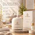 Navqerix™ Ceramic Essential Oil Diffuser Gift Set with 10ml White Tea Oil, Ultra-Quiet Ultrasonic Aromatherapy Humidifier for Home, Bedroom &amp; Office